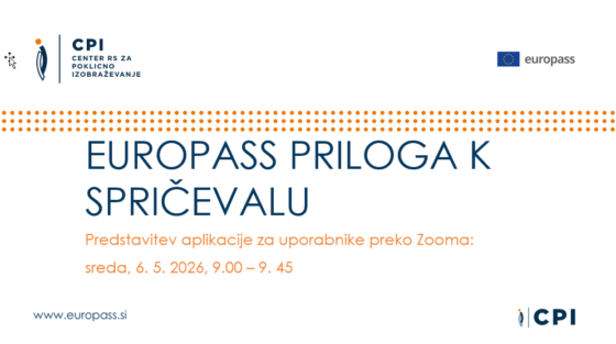Vabilo na delavnico za uporabo spletne aplikacije za izdajo prilog k spričevalu