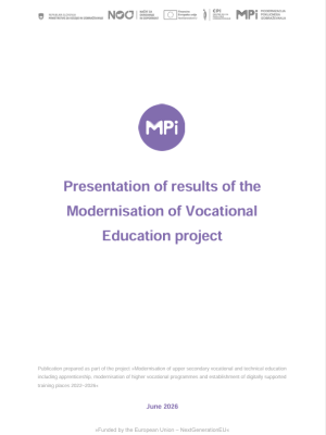 Naslovnica gradiva Presentation of results of the Modernisation of Vocational Education project